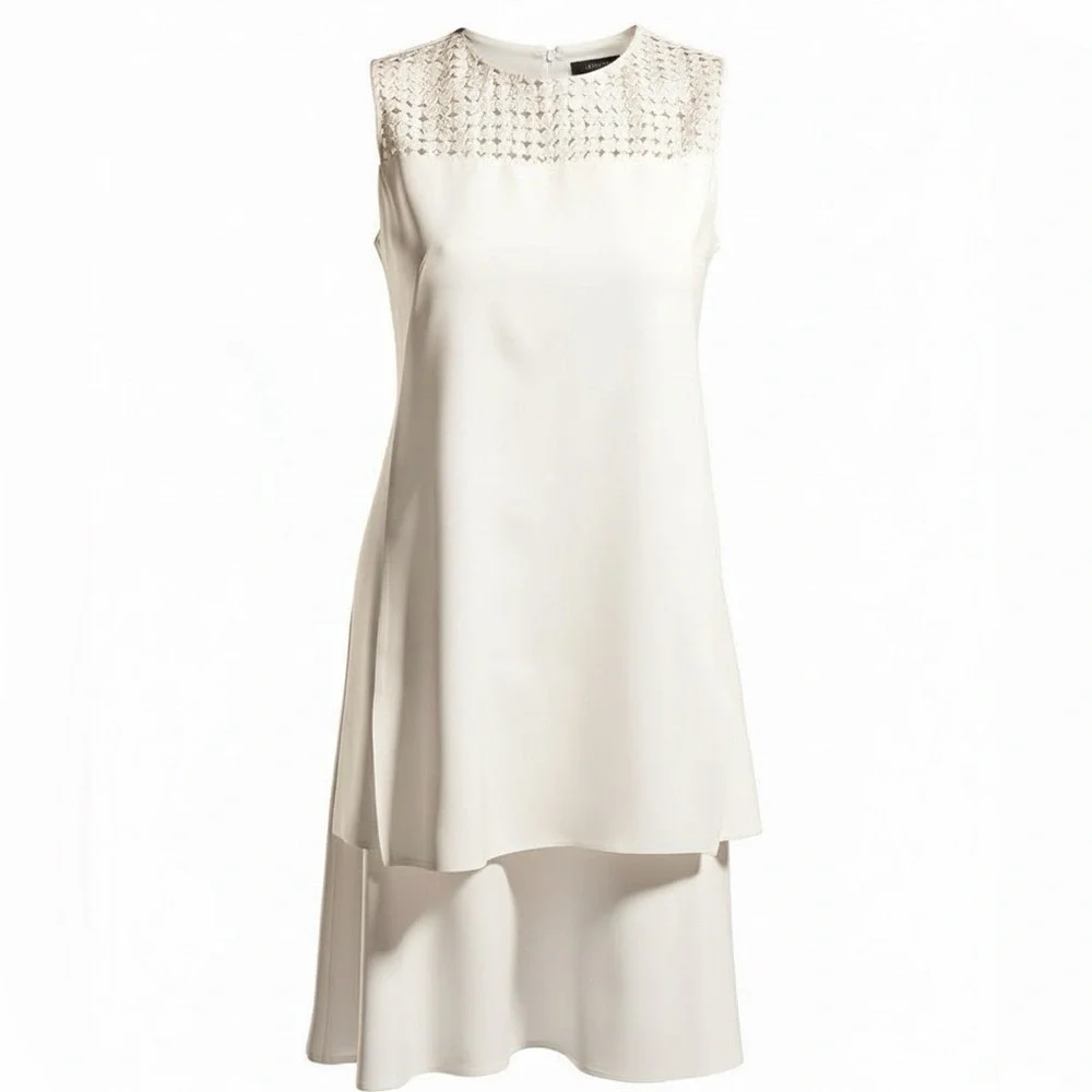 AKRIS Punto White Embroidered Dress NWOT Size 4 - Picture 2 of 16